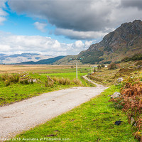 Buy canvas prints of Landscape, Single track road, Kinloid to Loch Mora by Hugh McKean