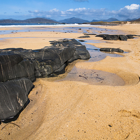 Buy canvas prints of Landscape, Traigh Mhor beach, Finger of rock by Hugh McKean
