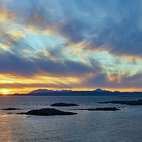 Buy canvas prints of Sunset, Skye, Point of Sleat, Cirrus clouds by Hugh McKean