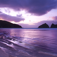 Buy canvas prints of  Holywell Bay Sunset #2 by Catherine Fowler