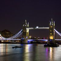 Buy canvas prints of  Tower Bridge at night by Catherine Fowler