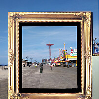 Buy canvas prints of Framed in Coney Island New York by MIKE POBEGA
