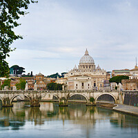 Buy canvas prints of St Peters across Tiber by MIKE POBEGA