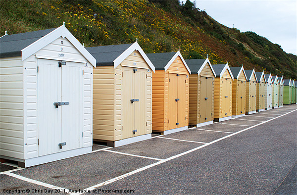 Bournemouth Beach Huts Picture Board by Chris Day