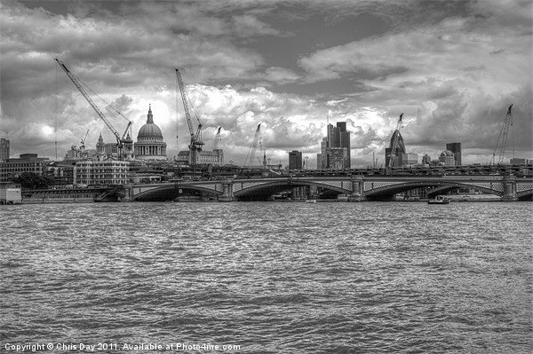 City of London skyline Picture Board by Chris Day