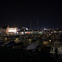 Buy canvas prints of Sutton Harbour by night by Chris Day