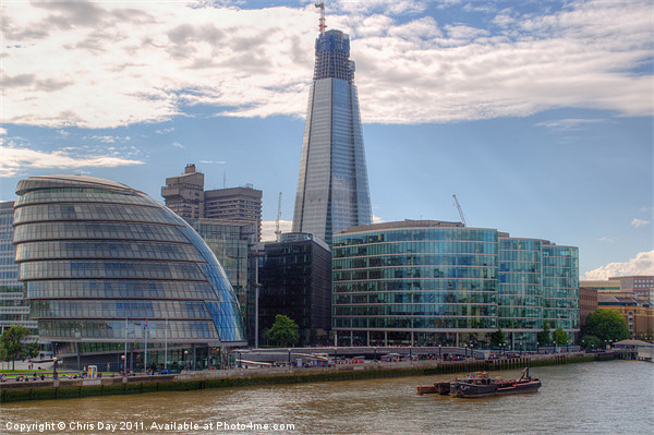 London Assembly and Shard Picture Board by Chris Day
