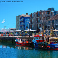 Buy canvas prints of Sutton Harbour Restaurants by Chris Day