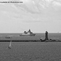 Buy canvas prints of HNLMS De Zeven Provinciën approachin Plymouth Soun by Chris Day