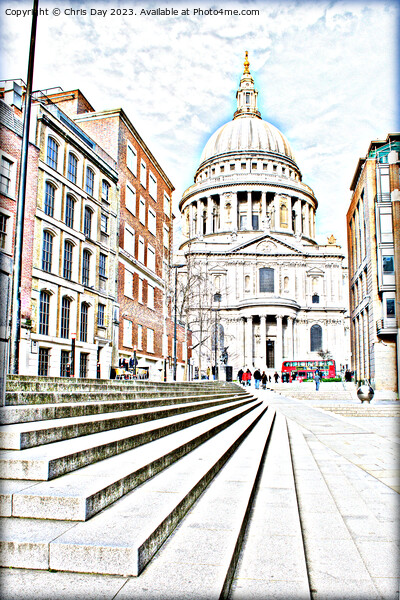 St Pauls Cathedral arty style Picture Board by Chris Day