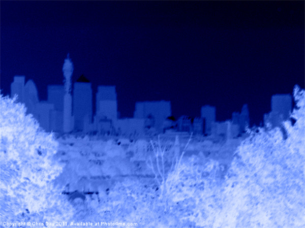Negative City Blue Picture Board by Chris Day