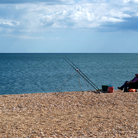 Buy canvas prints of Lone Angler by Chris Day