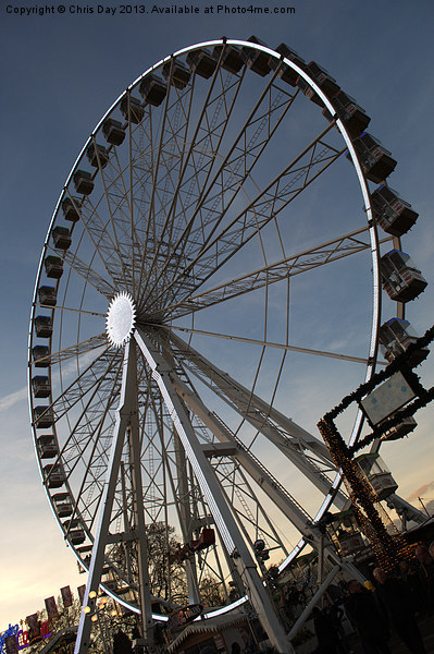Ferris Wheel at Winter Wonderland Picture Board by Chris Day