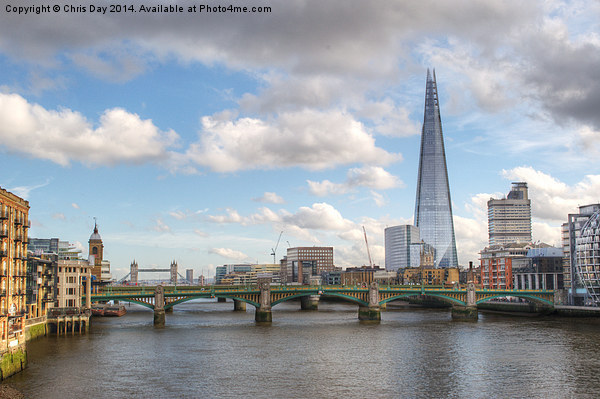 The Shard and London Skyline Picture Board by Chris Day