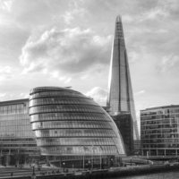 Buy canvas prints of The Shard and City Hall by Chris Day