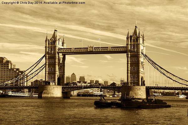 Tower Bridge Picture Board by Chris Day