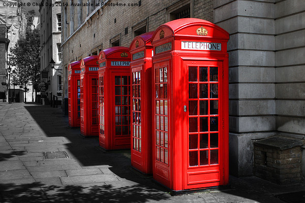 Telephone Boxes Picture Board by Chris Day