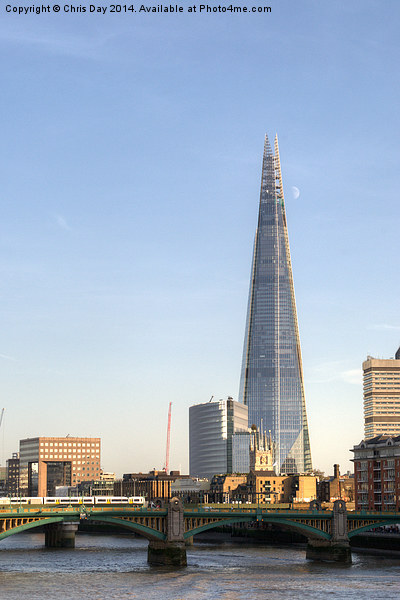 The Shard and Moon Picture Board by Chris Day