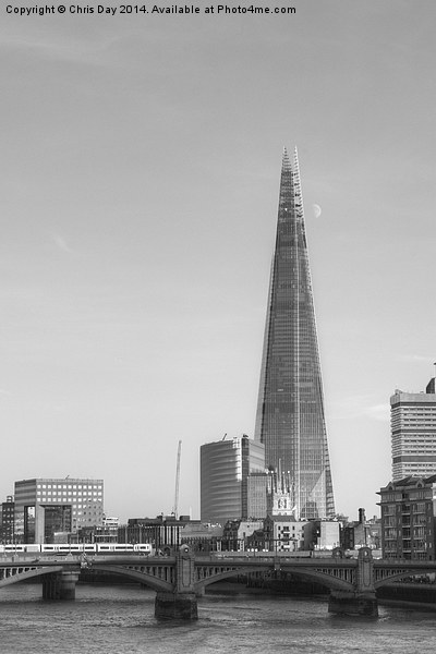 The Shard and Moon Picture Board by Chris Day