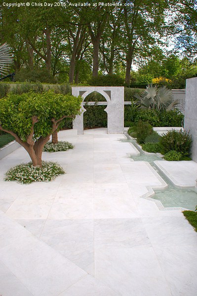 RHS Chelsea Beauty of Islam Garden Picture Board by Chris Day