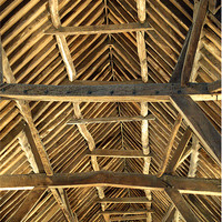 Buy canvas prints of The Great Barn Roof by Chris Day