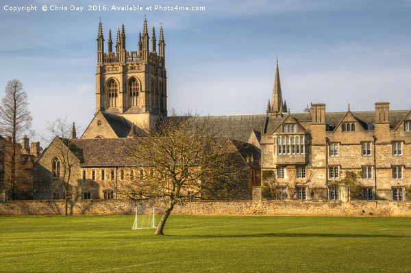 Merton College and Church Oxford Picture Board by Chris Day