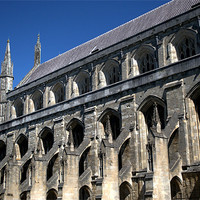 Buy canvas prints of Winchester Cathedral South wall by Chris Day
