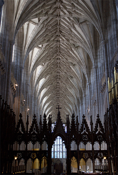 Winchester Cathedral Nave ceiling from the Quire. Picture Board by Chris Day