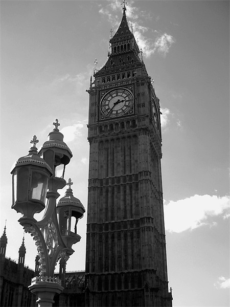 Big Ben in Black and White Picture Board by Chris Day
