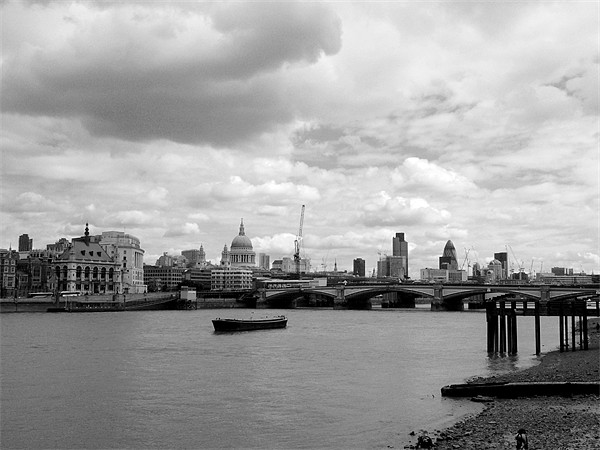 London Skyline in Black and White Picture Board by Chris Day
