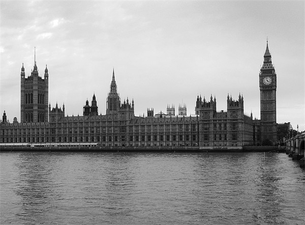 Palace of Westminster in Black and White Picture Board by Chris Day