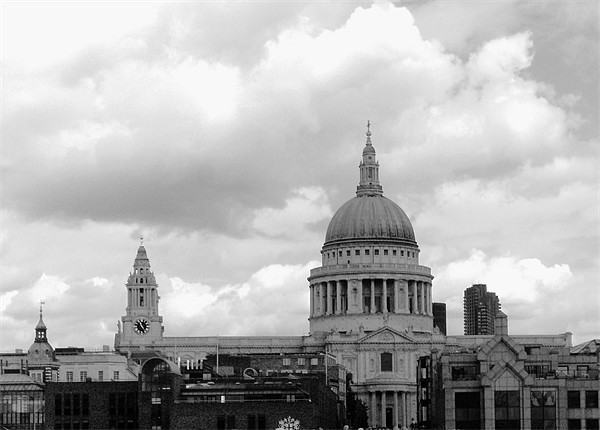 St Pauls Cathedral in Black and White Picture Board by Chris Day