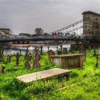 Buy canvas prints of Marlow Bridge from All Saints Graveyard by Chris Day