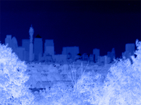 Negativecity blue - London Skyline Picture Board by Chris Day