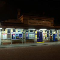 Buy canvas prints of West Drayton Station at Night by Chris Day