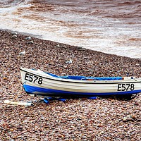 Buy canvas prints of Boat on Budleigh Salterton Beach by Chris Day