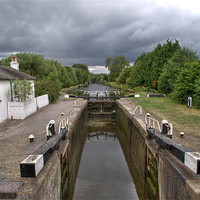 Buy canvas prints of Wide Water Lock Harefield 2 by Chris Day