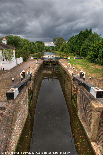Wide Water Lock Harefield 3 Picture Board by Chris Day