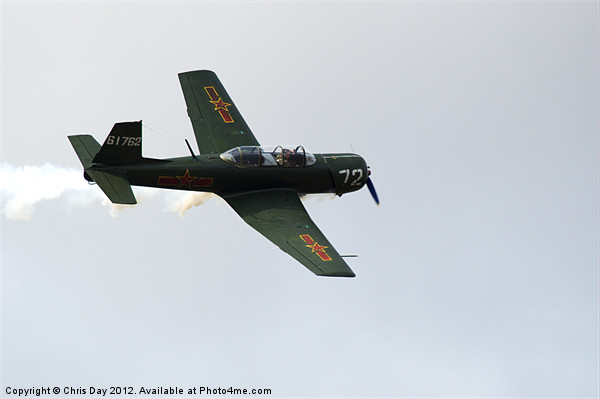 Nanchang CJ6 fighter in flight Picture Board by Chris Day