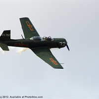 Buy canvas prints of Nanchang CJ6 fighter in flight by Chris Day