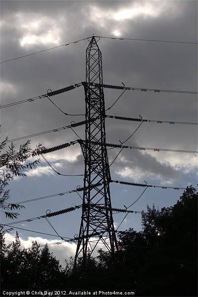 Silhouette of a Pylon Picture Board by Chris Day