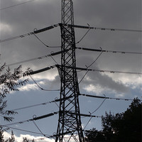 Buy canvas prints of Silhouette of a Pylon by Chris Day
