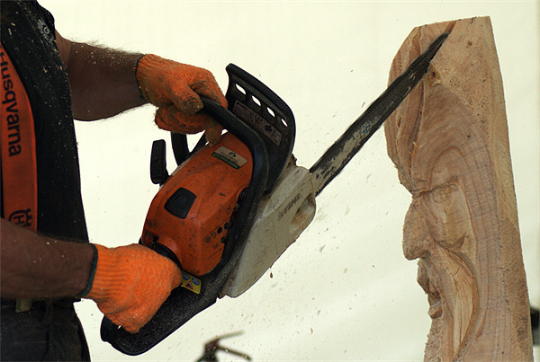 Wood carving with a chainsaw Picture Board by Chris Day