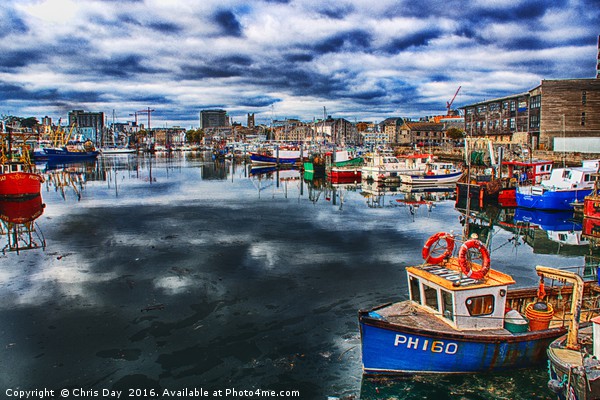 Sutton Harbour Plymouth Picture Board by Chris Day