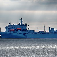 Buy canvas prints of RFA Argus in Plymouth Sound by Chris Day
