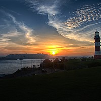 Buy canvas prints of Sunset in Plymouth  by Chris Day