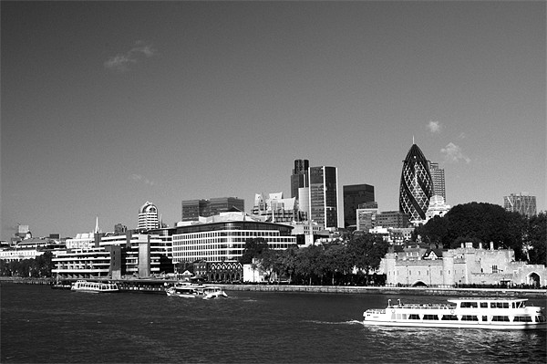 City of London Skyline in Black and white Picture Board by Chris Day