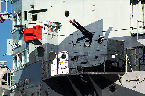 Guns on HMS Belfast Picture Board by Chris Day