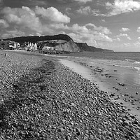 Buy canvas prints of Girl on Sidmouth Beach by Chris Day