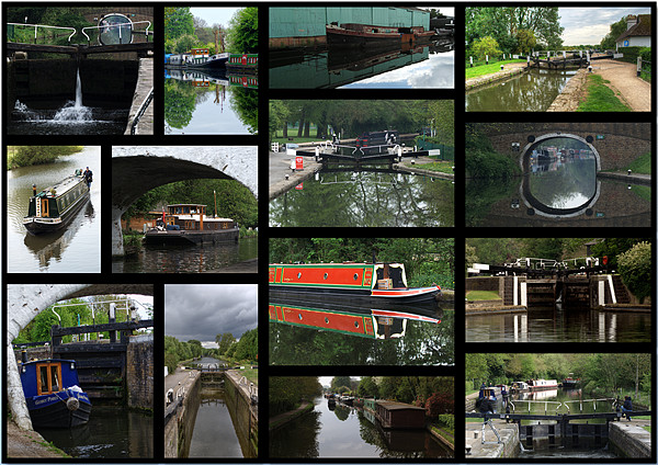 Grand Union canal Collage1 Picture Board by Chris Day